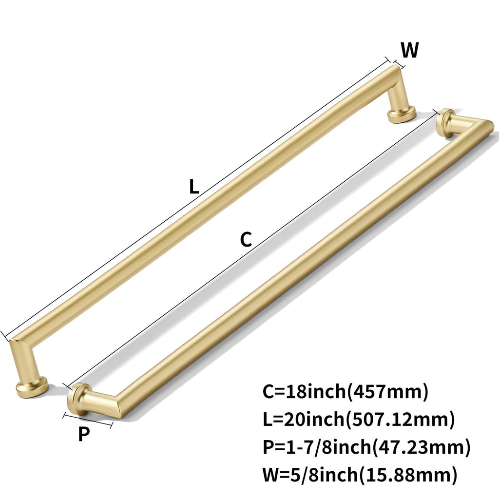 Appliance Handle Pull 18-Inch(457mm) Brushed Gold Cabinet Pulls,Gold Handles Cabinets, Cupboards, Drawers