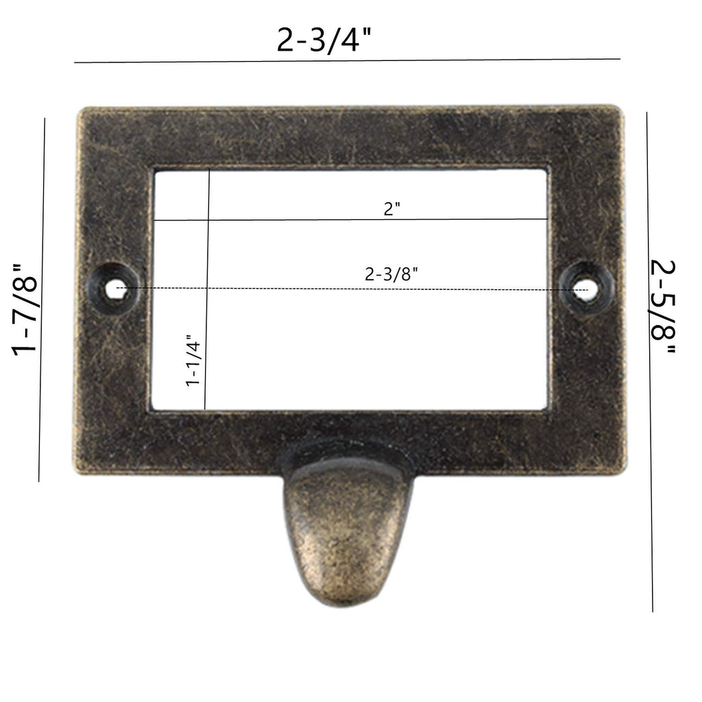 8 Pack Apothecary Card Catalog Drawer Pulls with Label Holder