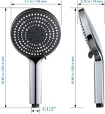 Handheld Shower Head, 6-Mode High Pressure Handheld Sprayer High Flow Large Powerful Boosting Handheld Showerhead for