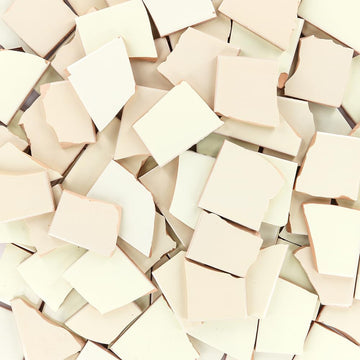 Broken Mosaic of 5 pounds in Mexican White Solid Color Talavera Mexican Handmade Tiles