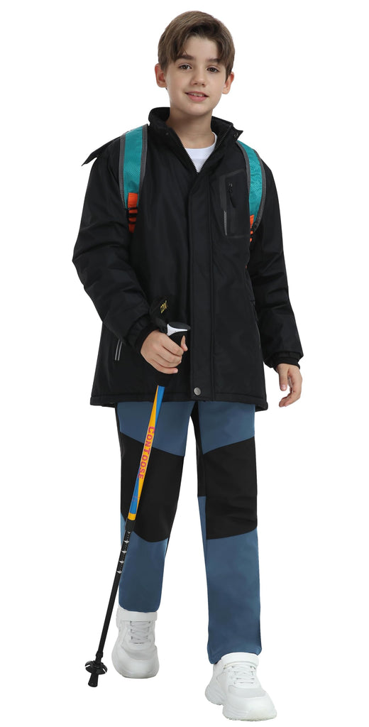 Boy Winter Cargo Hiking Pants Waterproof Grey Blue6-7