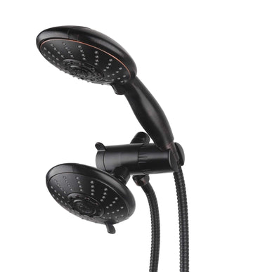 Anti-Clog High Pressure Large Oil Rubbed Bronze Dual Shower Head 5-inch 5-Settings Shower Head with Handheld Spray