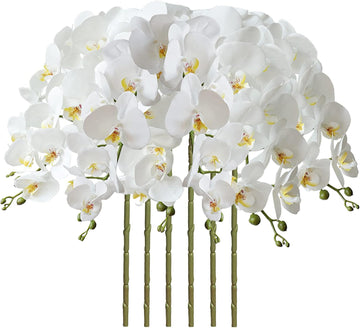 32" Artificial Phalaenopsis Flowers Artificial Orchid Flowers Stem Plants Décor () - Set of 6