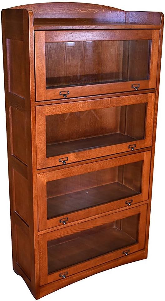 Mission Quarter Sawn Oak 4 Stack Barrister Bookcase - Wanlut