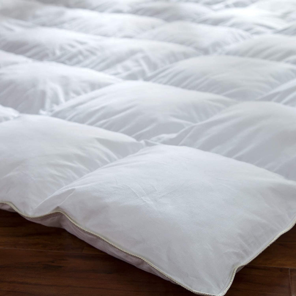 600-Thread-Count Egyptian Cotton Siberian Goose Down Comforter, 50 oz. Fill Weight, Solid White (Twin Size)