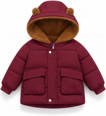 Baby Boys Girls Puffer Jacket Fleece Lined Bear Toddler Winter Coat
