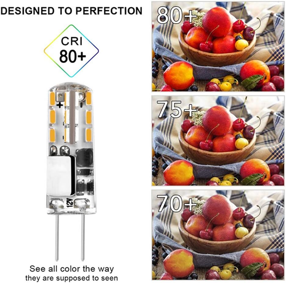 G4 LED Light Bulbs G4 Bi-Pin Base 1.5W (Equivalent to 20W Halogen Bulb) AC/DC 12V Warm White 3000K LED Bulbs