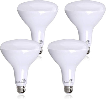 4 Pack BR40 LED Light Bulbs - Brightest Dimmable Instant ON Warm White 2700K 120W Equivalent Using 16W 1400 Lumen