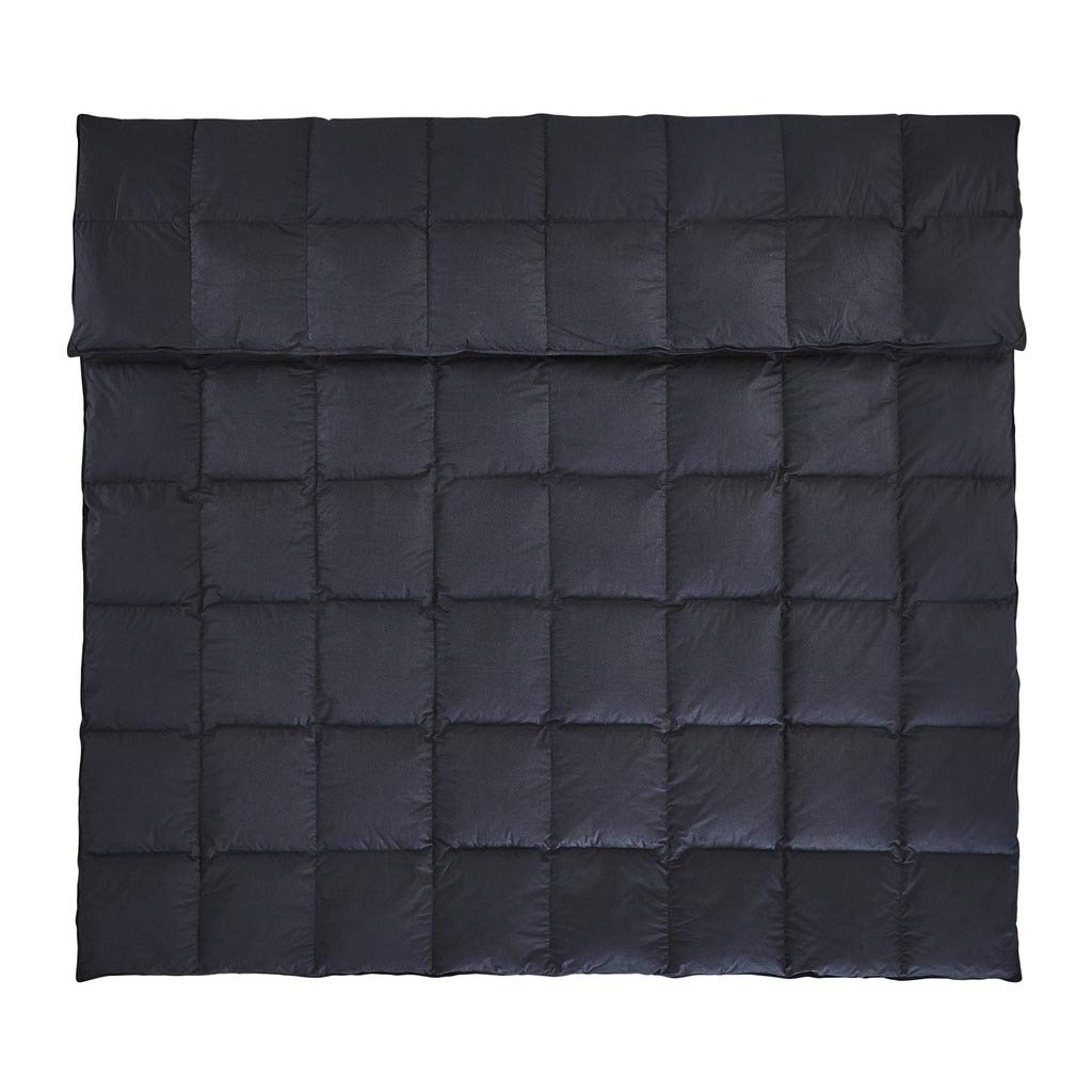 Luxurious All-Season Goose Down Comforter Twin Size Duvet Insert, Classic Black, Premium Baffle Box, 1200 Thread