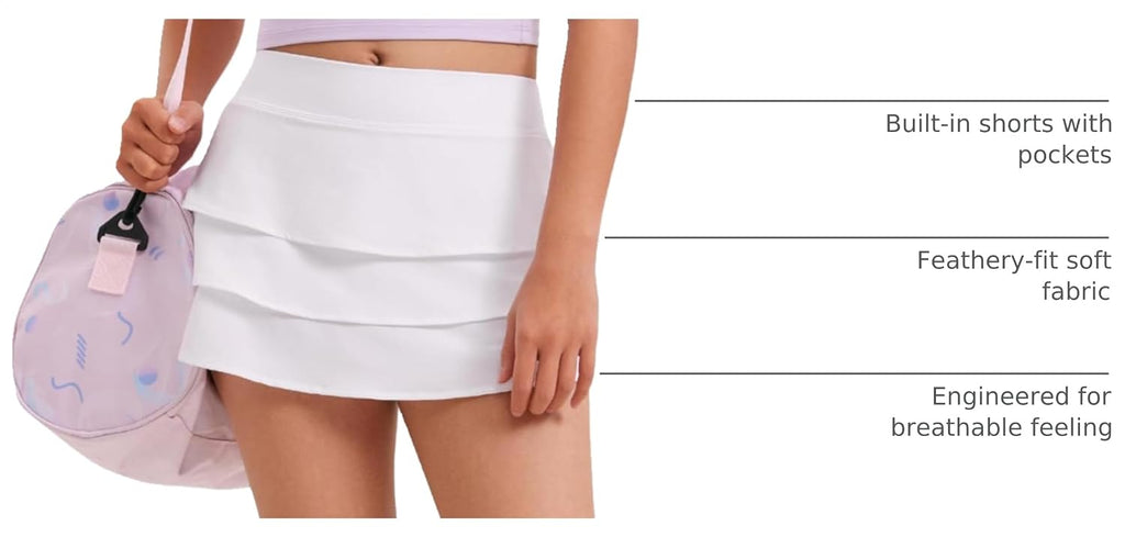 Girls Ruffle Athletic Skirts
