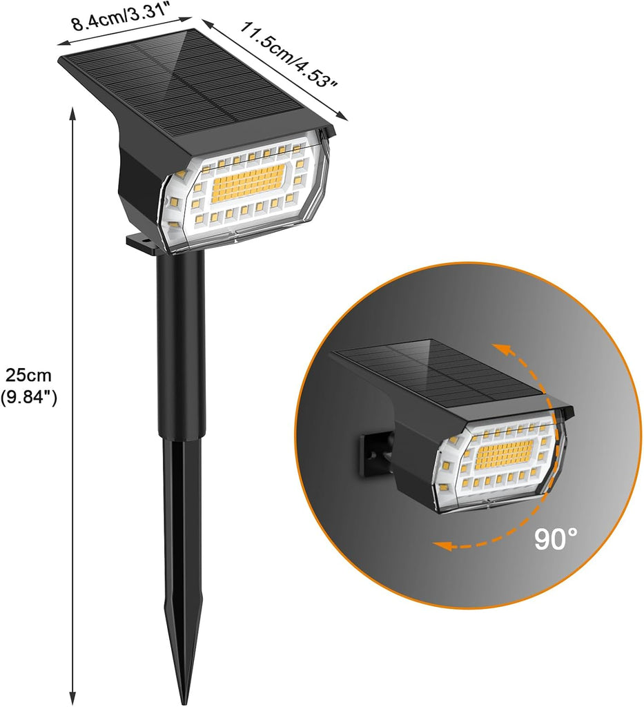 Solar Spot Lights Outdoor, [8 Pack/76 LED] 2-in-1 Solar Landscape Spotlights, 3 Modes IP65 Waterproof Dusk to Dawn