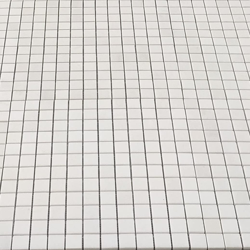 Thassos White Marble 1x1 Square Mosaic Tile Honed Kitchen Bath Wall Floor Backsplash Shower (1 Sheet)
