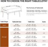 Tablecloth, Embroidered Waterproof Table Cloth Cotton Linen Wrinkle Free Anti-Fading Tablecloths Was