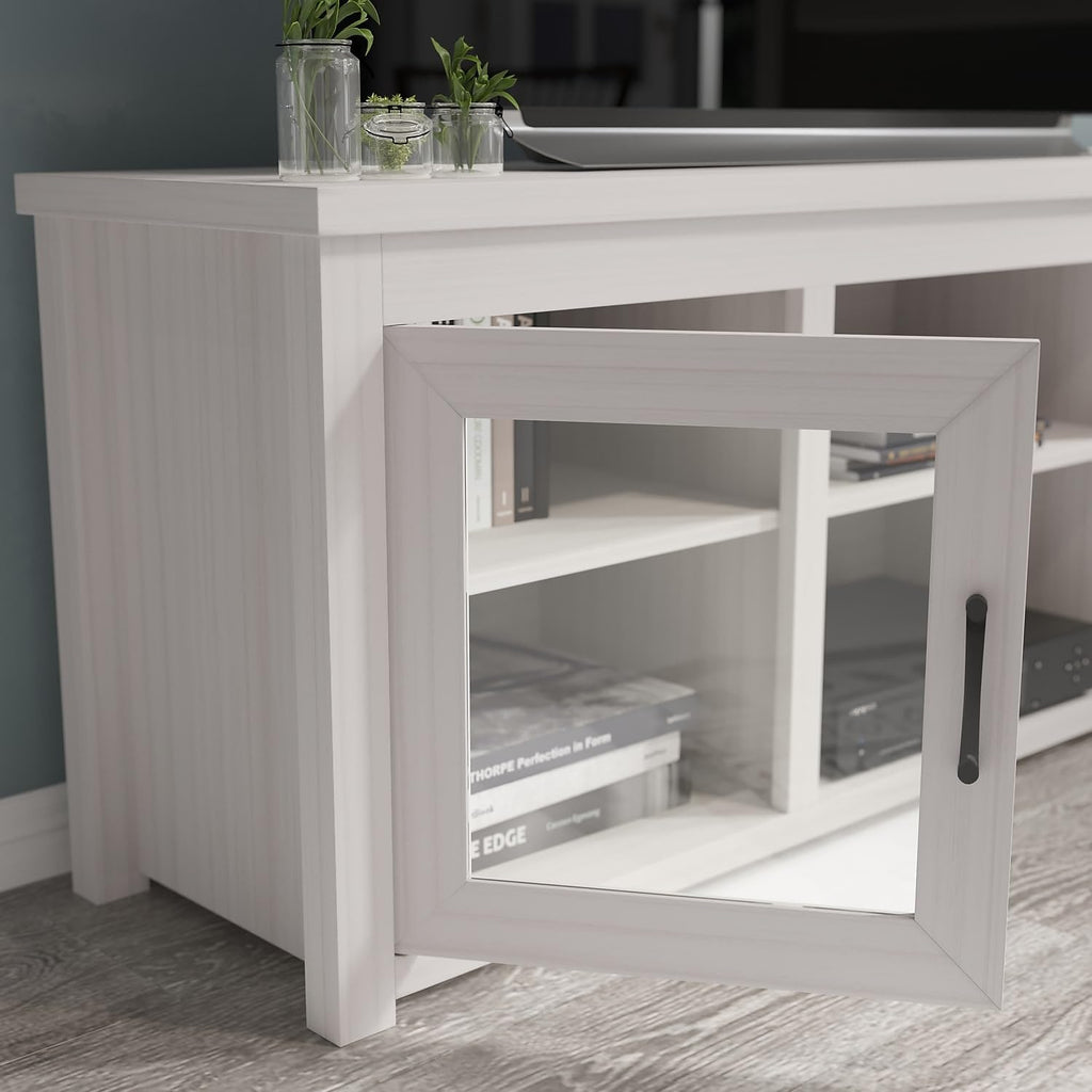 65" TV Stand, up to 80" TVs, White Wash