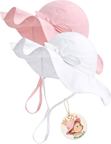 Baby Sun Hat Toddler Beach Hats with UPF 50+ Sun Protection Wide Brim Girls Bucket Hat