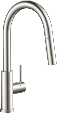 Kitchen Faucets with Pull Down Sprayer, Brushed Nickel Classic Single Handle Stainless Steel High Arc Faucet for