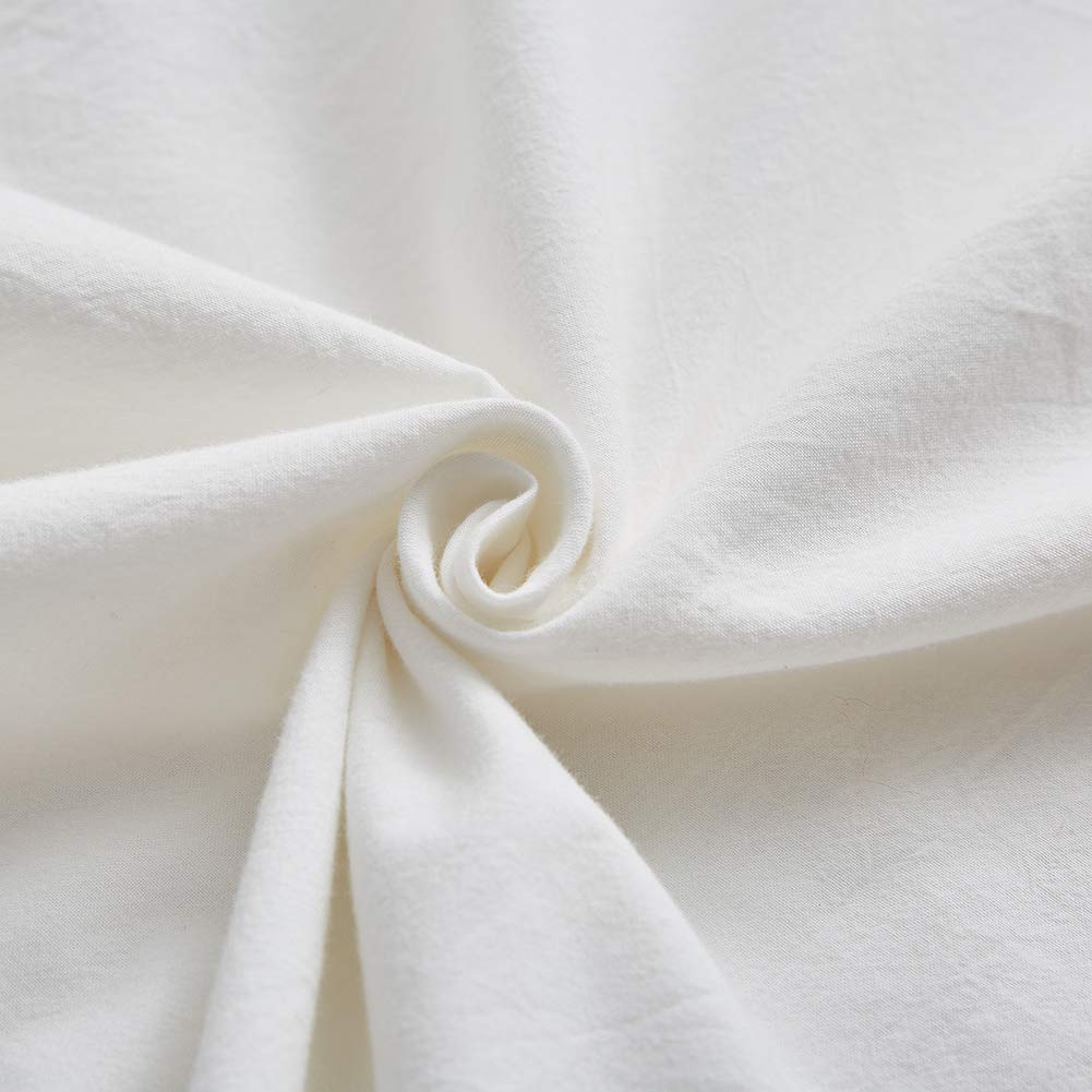 Off White Ruffle Decorative Throw Pillow Covers 20"x20"