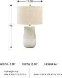 Signature Design by Ashley Shavon Contemporary 27" Textured Neutral Glaze Table Lamp, Beige & White
