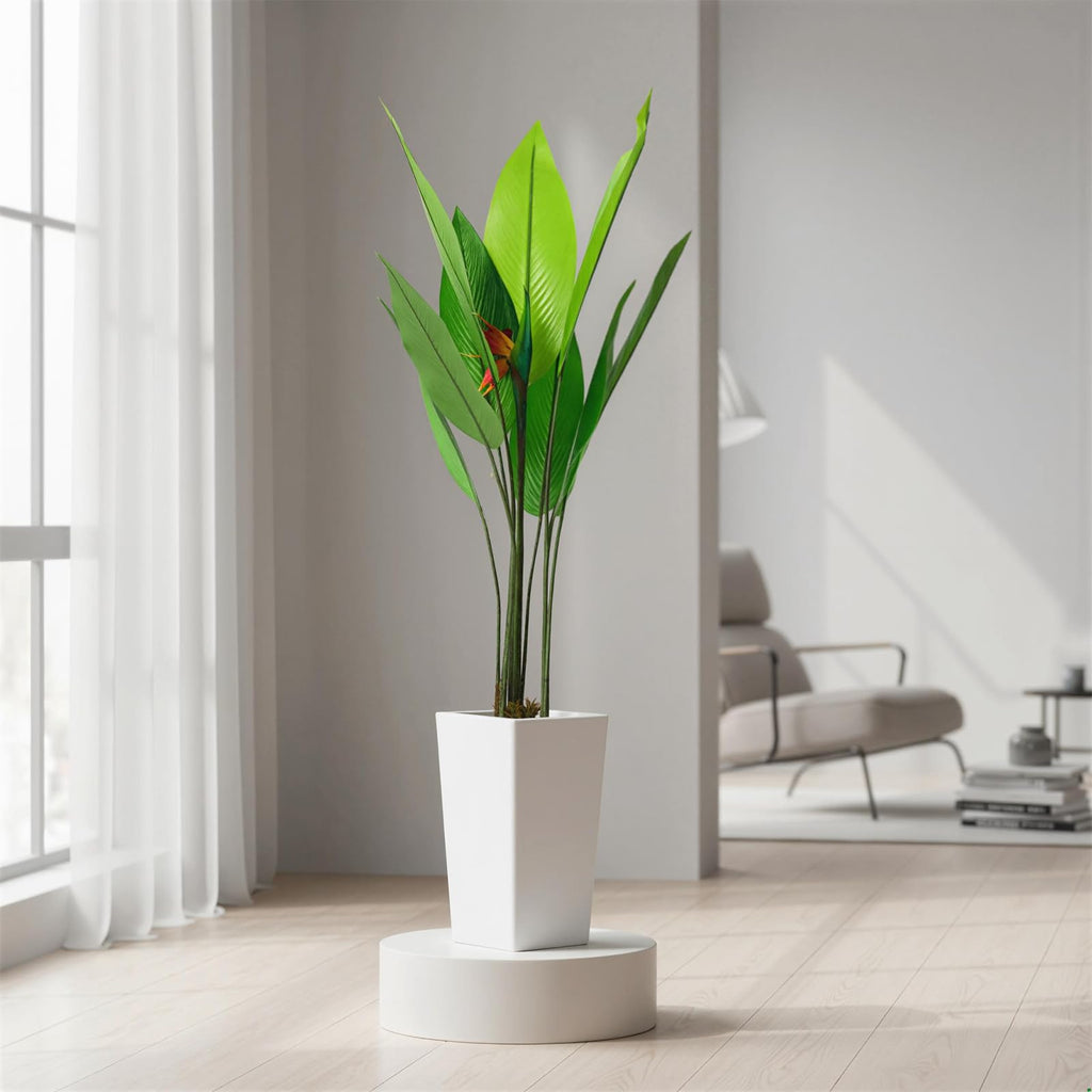 5 FT Artificial Bird of Paradise Tree with Artificial Flowers, Tall Faux Artificial Plants for Indoor&Outdoor Fake
