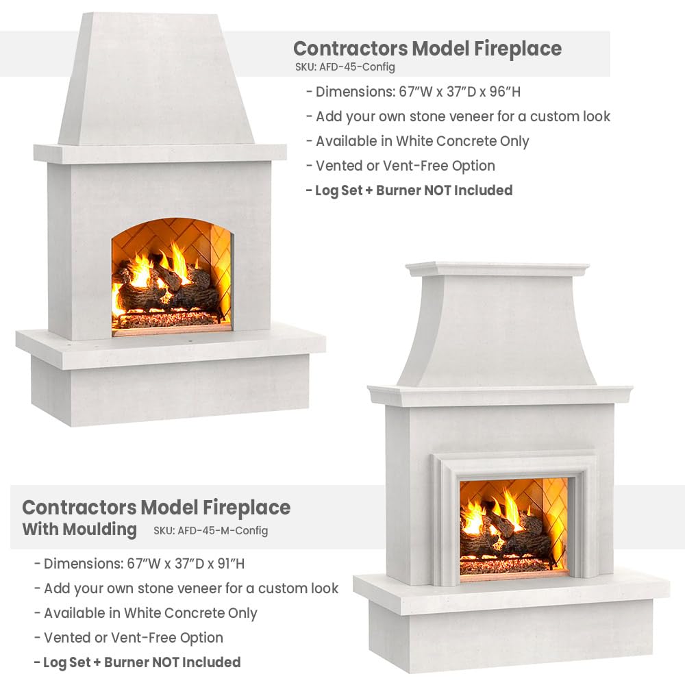 Contractor's Model Outdoor Fireplace | (Vented)