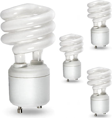 Mini Spiral Compact Fluorescent Light Bulb 23W 2700K GU24 4 Pack