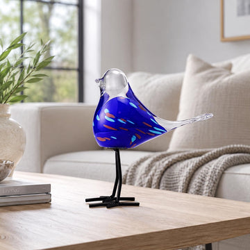 Glass Bird Figurine Ironleg Hand Blown Art Home Decor Gift