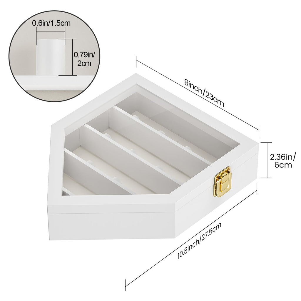 12 Rings Championship Ring Display Case Wall Mount Wooden