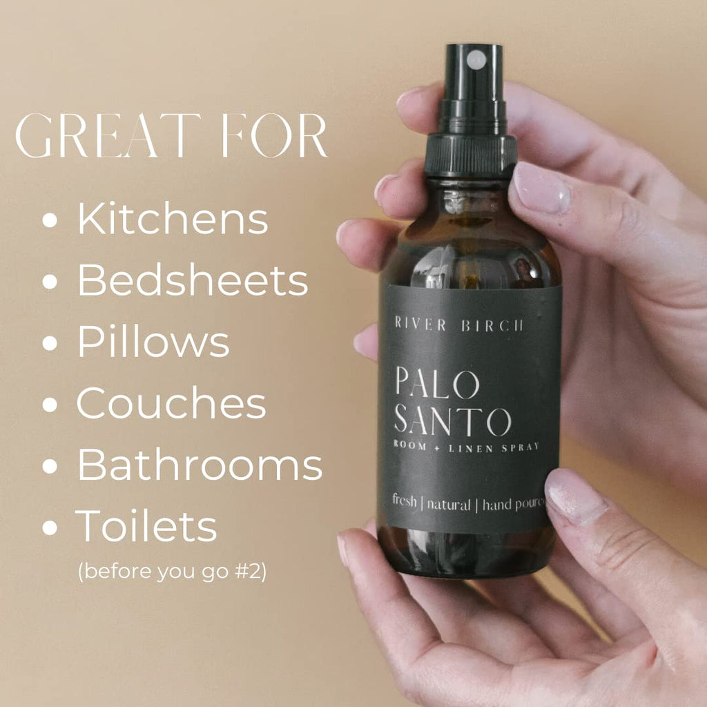 Luxury Linen and Room Spray - Palo Santo Home Signature Scent - Room Fragrance Spray - Fragrant Fresh Linen Air - Set of 4