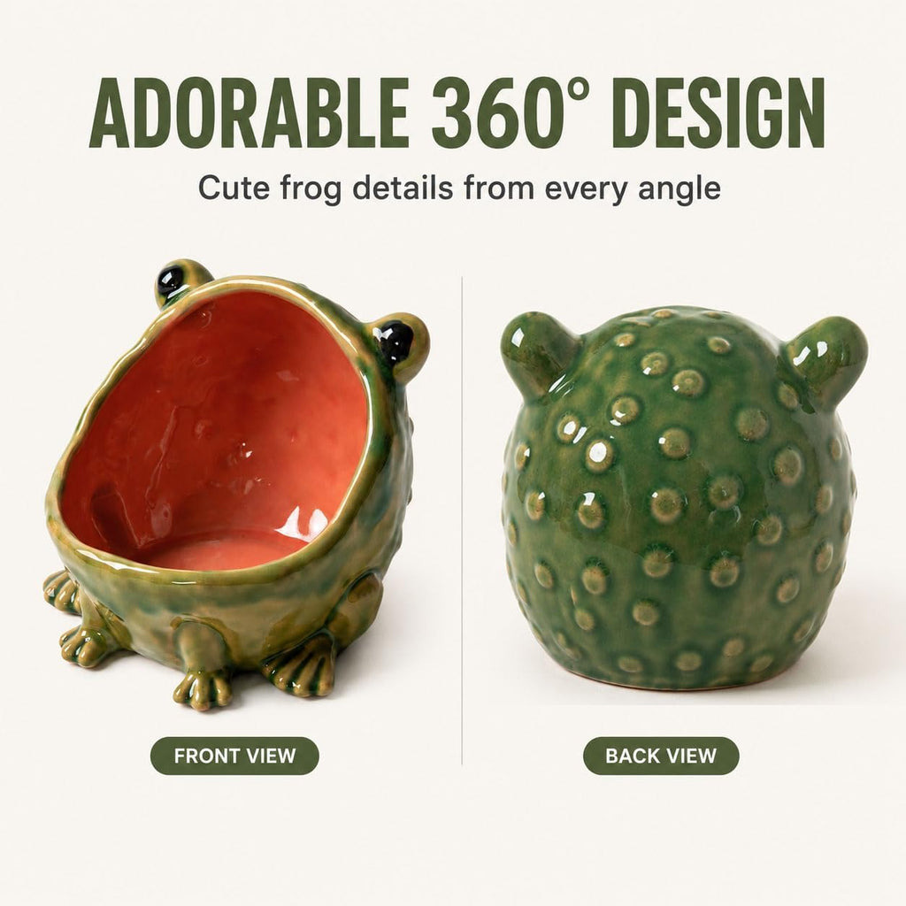 Frog Decorative Bowl, Ceramic Candy Dish Desk, Cute Key Bowl for Entryway Table, Jewelry Dish Ring Holder, Catch All
