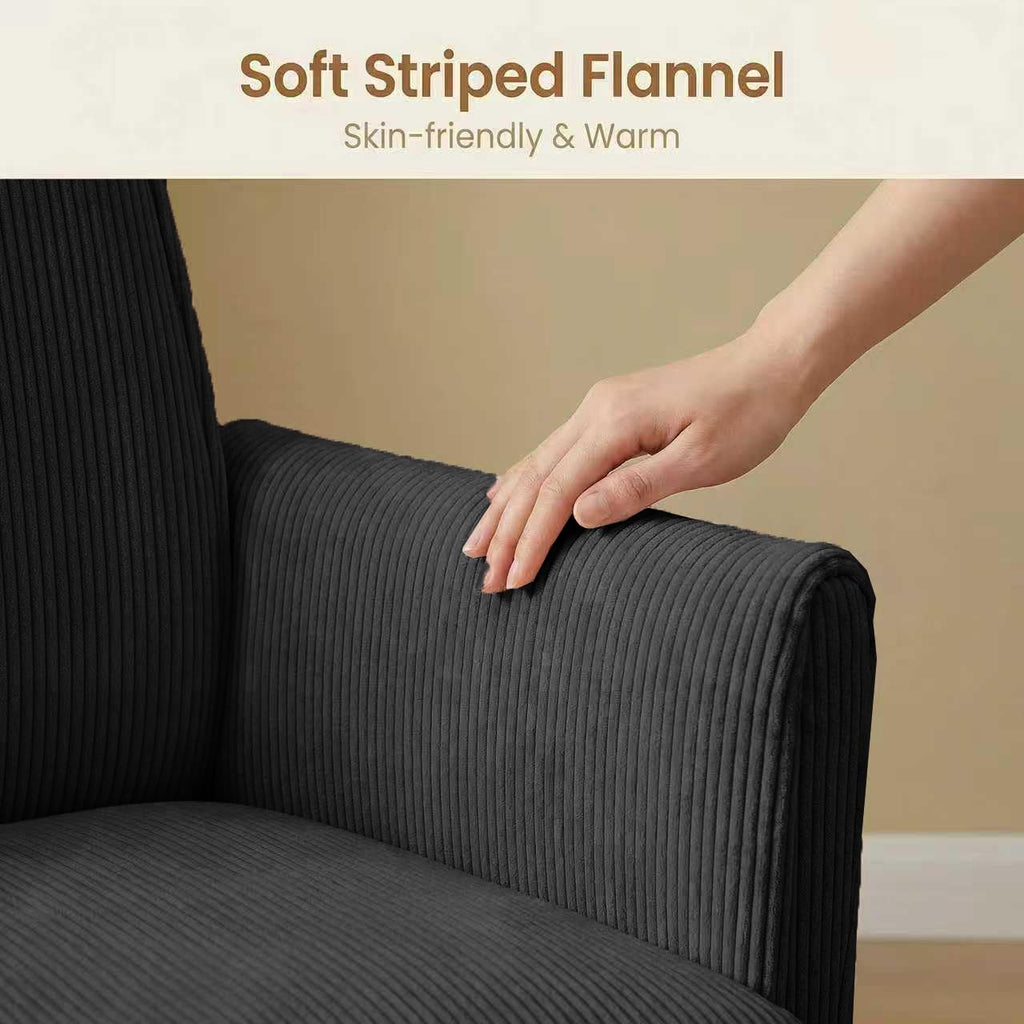 Stripes Velvet Home Office Desk Chair, Accent Upholstered Modern Height Adjustable Swivel Chair with Wheels, Ergonomic