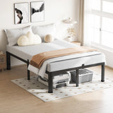 18 Inch Full Bed Frame, 3500Lbs Heavy Duty Metal Platform with Round Corner Legs Mattress Slide Stopper
