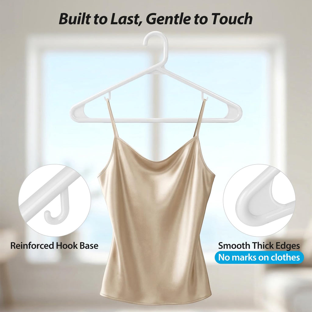 Heavy Duty Plastic Hangers 20 Pack, Extra Thick Reinforced Clothes Hangers with 20lb Capacity, Durable Non Slip Coat