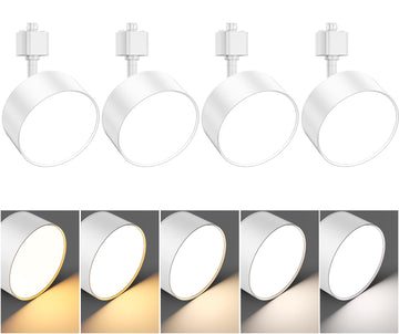 5 Color Diffuse LED Track Lighting Heads H Type, 20W White 4 Pack