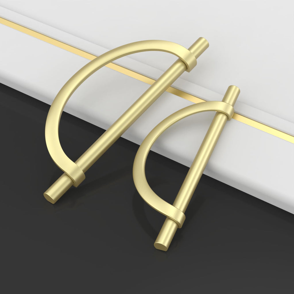 10 Pack Brushed Gold Cabinet Pulls 6.25 Inch(160MM) Hole Centers Kitchen Cabinet Handles Hardware Kitchen Handles for