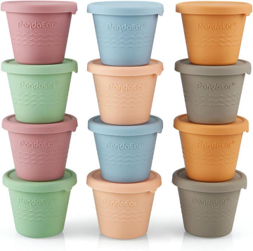 12 Pack Silicone Baby Food Storage Containers, 4 oz