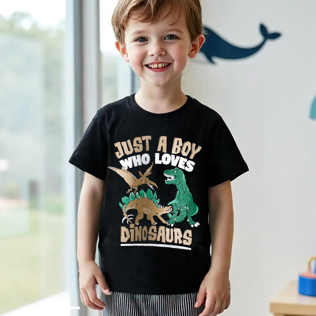 Boys Cotton Graphic T-Shirts Short & Long Sleeve Crewneck Kids Tee