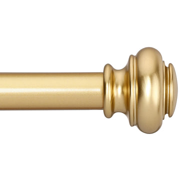Heavy Duty Curtain Rods for Windows 72 to 144 Inches, 1 Inch Gold Curtain Rods, Adjustable Curtain Rods with Classic
