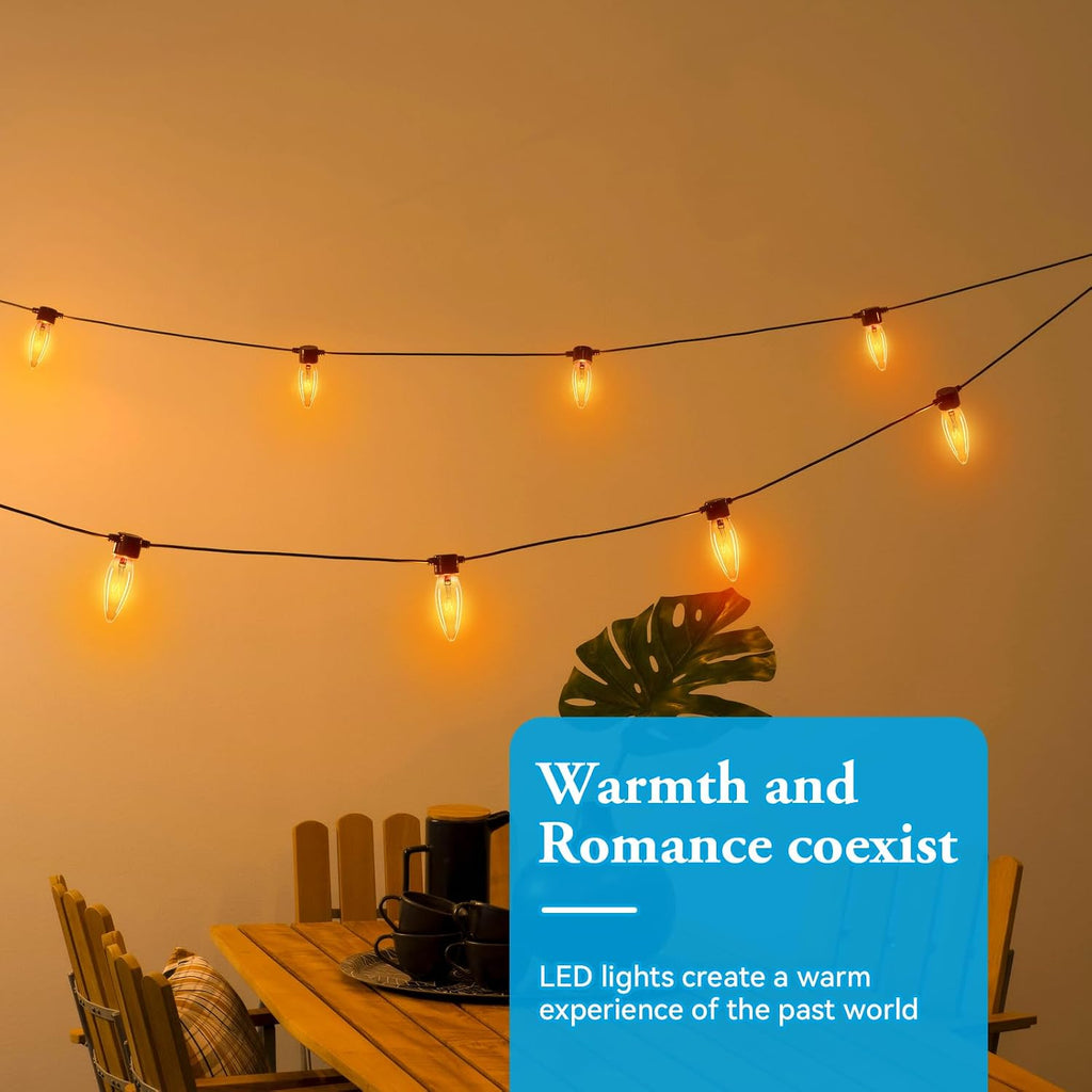 Amber Candelabra Bulb 25W Eq E12 LED Ultra Fine Filament 2000K Dimmable 6PK