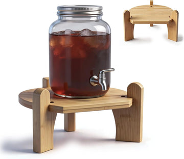 Beverage Dispenser,Water Dispenser and Beverage Dispenser - Bamboo Stand for Countertop, Perfect and Party Use