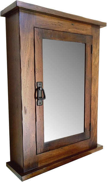 Dijkoo NUOTIRUIS Primitive Mission Medicine Cabinet/Surface Mount/Distressed Medium Finish/Solid Wood & Handmade C
