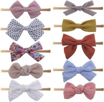 Baby Headband with Bows for Newborn Toddler,Hair Bow Elastic Nylon Headbands Hairbands for Baby Girls Infant Hair