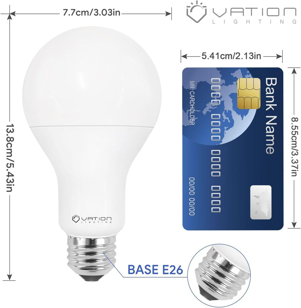 A21 23W Dimmable LED Light Bulb, 150-200W, 4000K Neutral White, 3000 Lumen