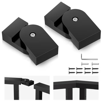 2 Pack Black Level Pivot Connector 113mmx23mmx53mm for Aluminum Handrail, 180° Level Adjustable Hand Rail Fitting
