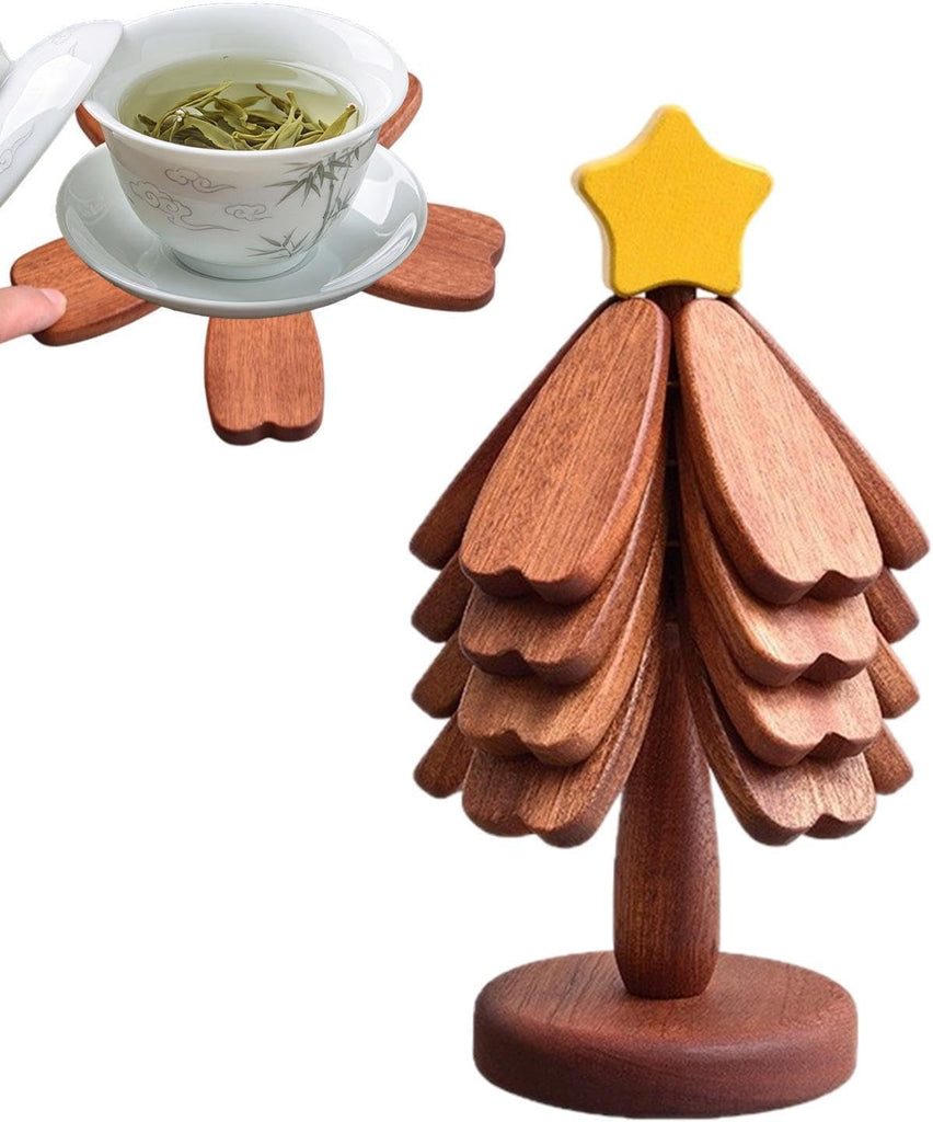 Wooden Trivets for Hot Dishes, Wooden Tree Trivet Set