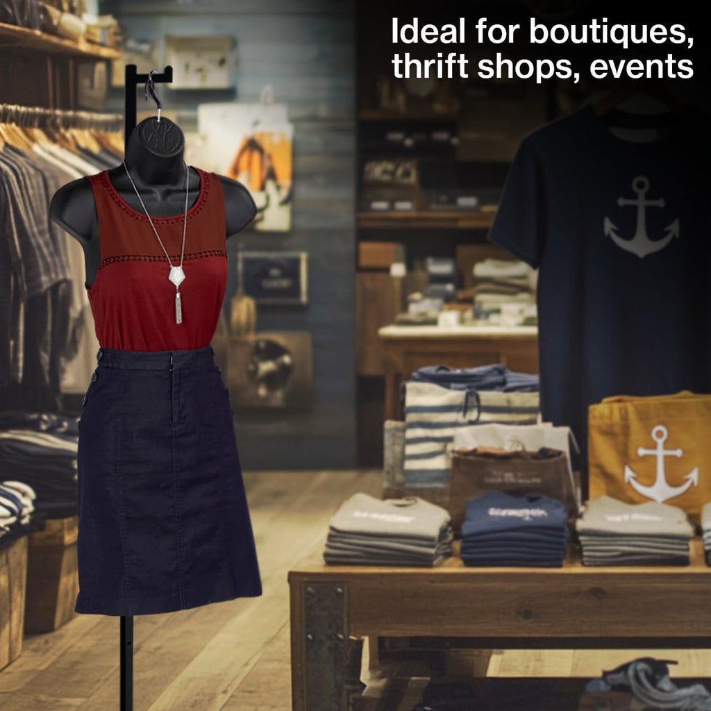 Black Costumer Stand, Adjustable Clothes Rack for Hanging Clothes