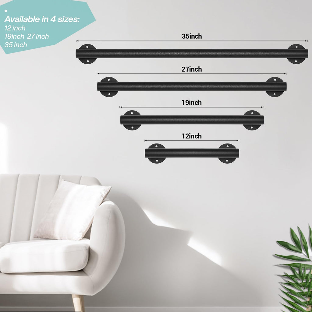 1.6 FT Black Stair Railing Indoor, Metal Handrails for Outdoor Steps