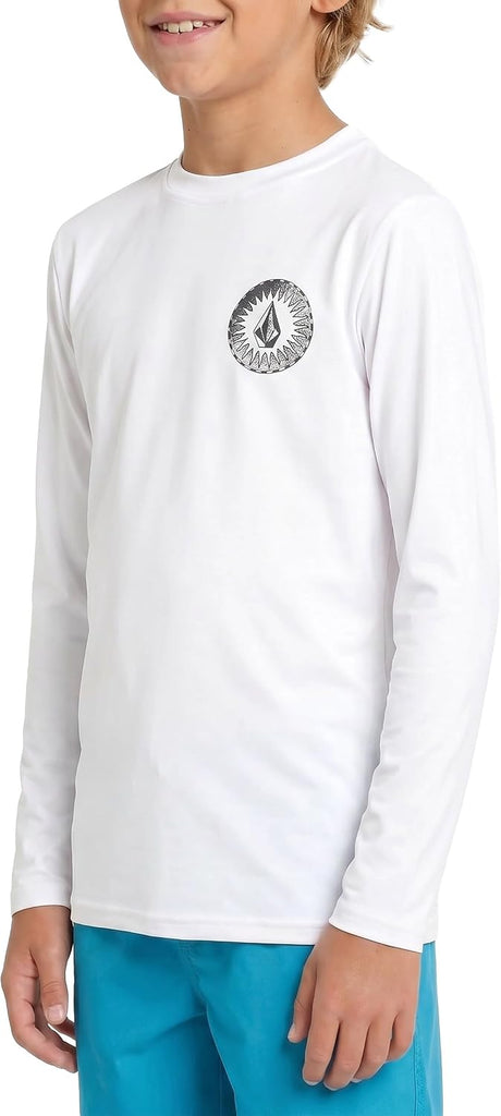 Boys' Long Sleeve Rashguard- UPF 50+ Sun Protection, Quick-Dry Swim Top- Big Boys