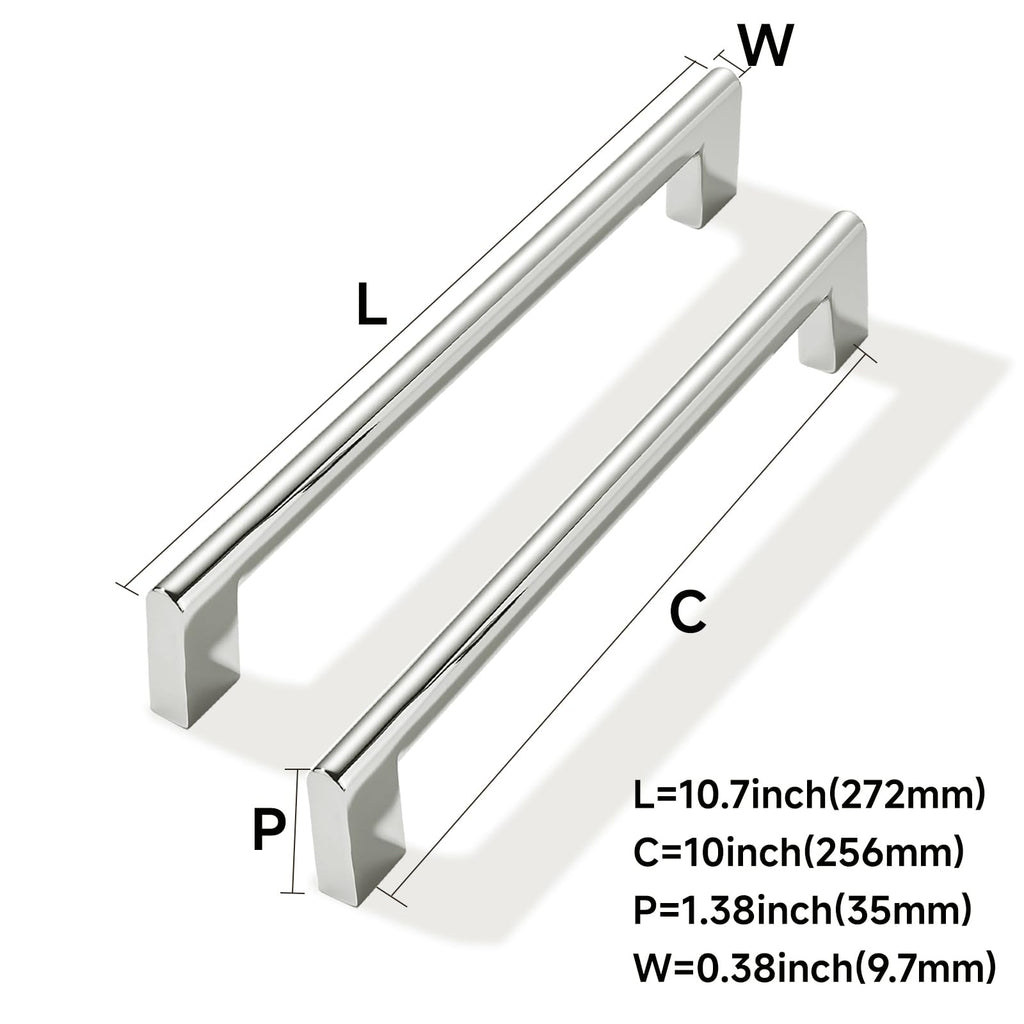 5 Pack 10 Inch Hole Center Polished Nickel Cabinet pulls Heavy Duty Solid Hardware s Dressing Tables cabinets and
