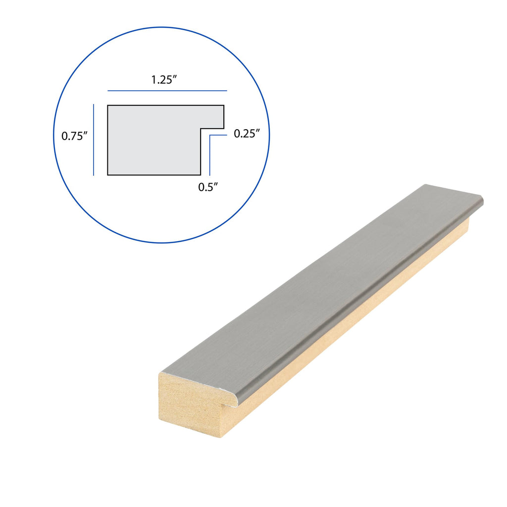 23x35 Inch Silver Picture Frame, This 1.2500 Inch Custom Poster Frame is Stainless Steel - Comes with Acrylic and