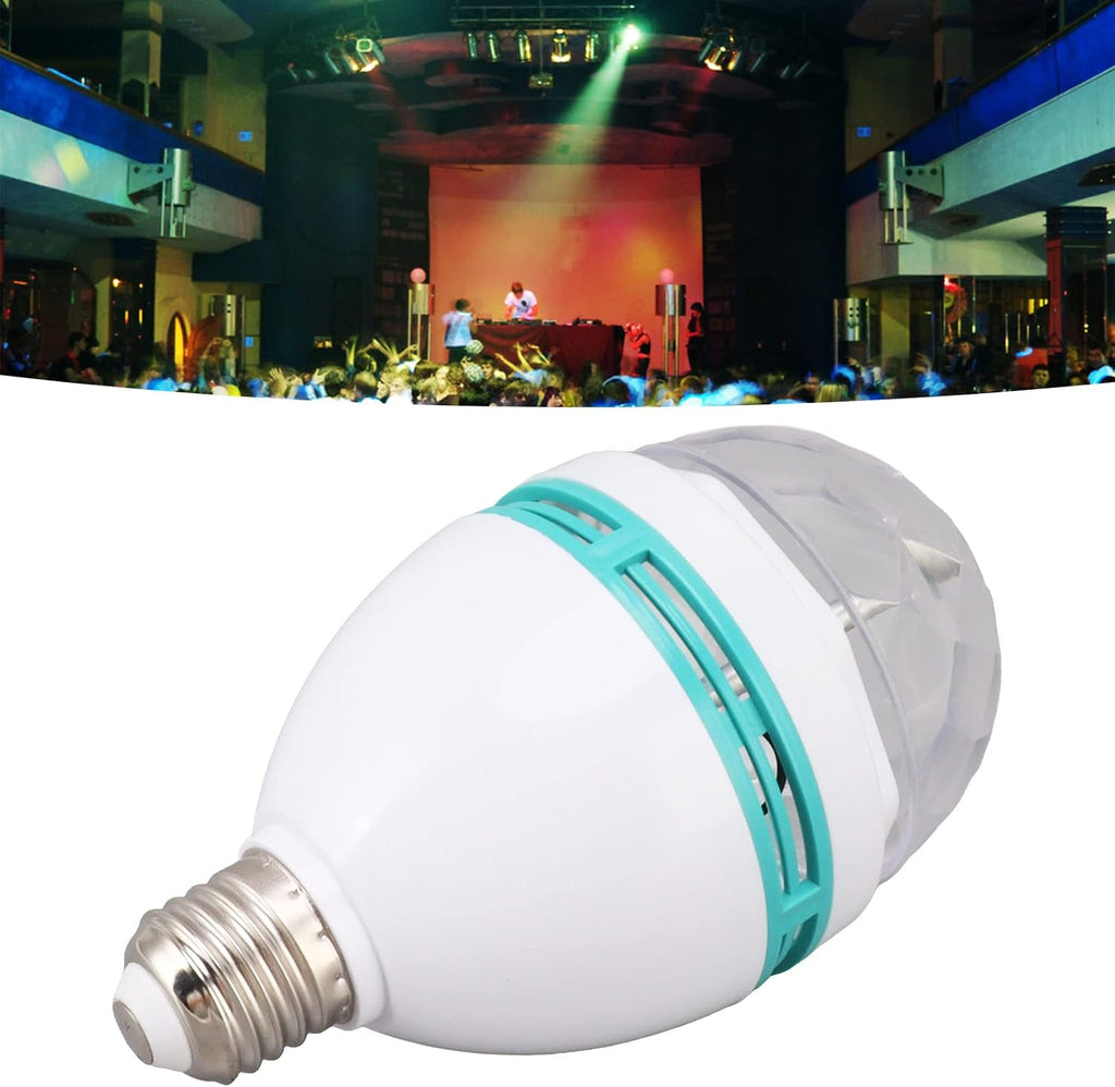 RGB Rotating Party Bulb, Color Changing Auto Rotate Strobe Effect Light for Party Bar ABS PC RGB E26 Base 3W 85 to